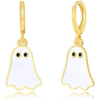 Halloween Cute Ghost Huggie Hoop Earrings
