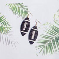 Trendy Soft Football PU Leather Leaf Earrings For Women Multicolor
