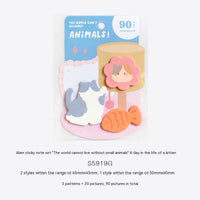 Card Lover The World Can't Be Without Small Animal Shaped Sticky Note Set Student Memo Message
