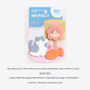 Card Lover The World Can't Be Without Small Animal Shaped Sticky Note Set Student Memo Message