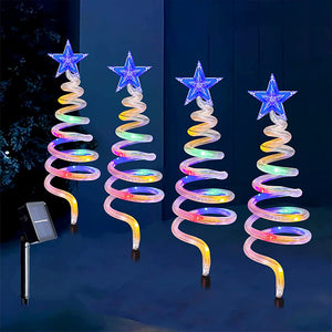 Spiral Christmas Tree Solar Yard Stakes