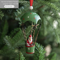 Nordic Iron Christmas Hot Air Balloon Parachute Pendant Creative Decorations Tree Charms Hangings
