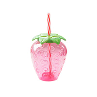 Cute Strawberry Tumbler with Straw
