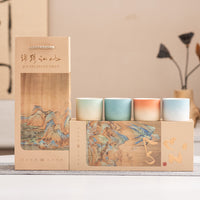 Tea Cup Gradient Color Master Cup Gift Box With Hand Gift Tea Set