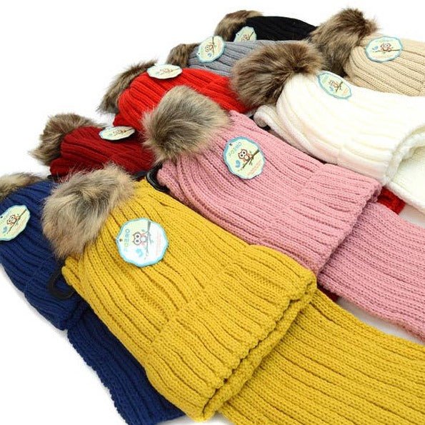 Ensemble écharpe et bonnet d'hiver pour enfants, assortiment aléatoire de 24 pièces