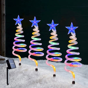 Spiral Christmas Tree Solar Yard Stakes