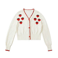 Strawberry Embroidery Knit Cardigan Jacket