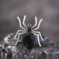 Halloween Spider Ring With Rhinestone Ins Personality Fashion Open Rings For Women Jewelry Accessories
