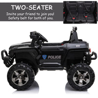 12V Electric Police Ride-on Toy For Kids LED Lights MP3 Parental Remote Black
