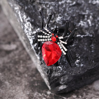 Halloween Spider Ring With Rhinestone Ins Personality Fashion Open Rings For Women Jewelry Accessories
