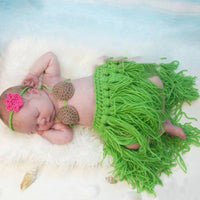 New European And American Children's Photography Clothing Newborn Sweater Suit Wool Knitting Baby Costume For Taking Photo Grass Skirt

