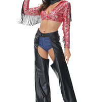 Halloween Party Cowboy Cosplay Costume Women Gothic West Cowgirl Outfit Masquerade Retro Tribe Hippie Fancy Dress