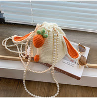 Crochet Bunny Wool Shoulder Bags
