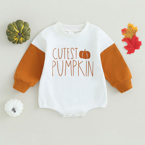 Halloween Infant Rompers Autumn Pumpkin Multicolor Printing Long Sleeve