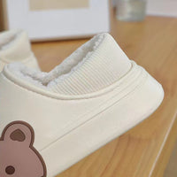 Bear Fluffy Slippers Winter House Shoes