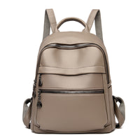 Simple PU Leather Travel Backpack