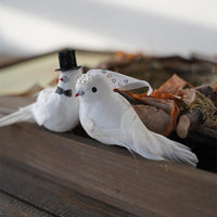 White Feathered Bird Ornament Desktop Decoration Art Retro Photography Props
