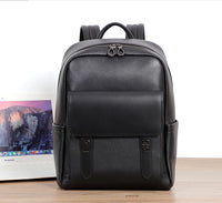 Large Capacity Business Travel Men's Leather Backpack
