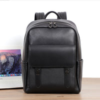 Large Capacity Business Travel Men's Leather Backpack