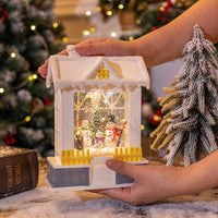 Décorations de Noël Boîte à musique Boule à neige Maison Petite lampe de nuit
