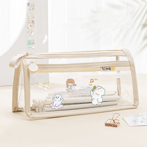 Transparent Double-layer Pencil Case Exam Special Large Capacity