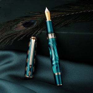 Bolígrafo acrílico verde pavo real de alta gama para negocios
