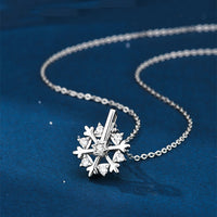 925 Silver Rotatable Snowflake Necklace