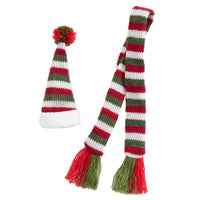 Christmas Knitted Wool Scarf Hat Wine Bottle Cover
