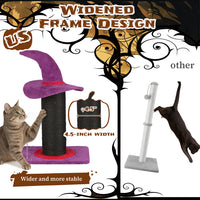 Wizard Witch Hat Cat Scratching Post With Spring Ball Toy For Indoor Cats

