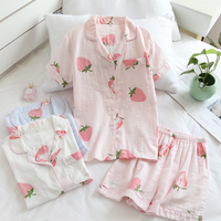 Big Strawberry Gauze Pajamas