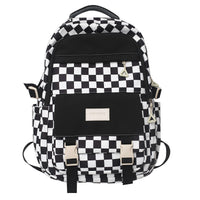 Large Capacity Checkered Student Backpack
