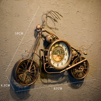 Horloge de moto en fer, décoration murale suspendue

