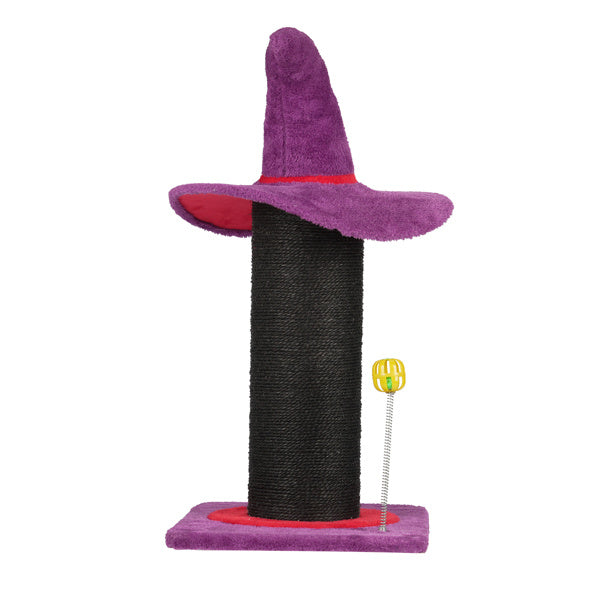 Wizard Witch Hat Cat Scratching Post With Spring Ball Toy For Indoor Cats