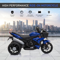 Electric Motorbike For Kids 6V Ride-On Motorcycle Toy With Music Horn Headlights Blue
