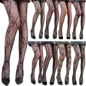 Halloween Spider Web Leopard Print Fishnet Stockings