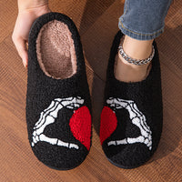 Love Skeleton Hand Home Thickened Cotton Slippers
