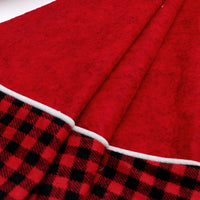 Black And Red Plaid Edging Christmas Tree Skirt
