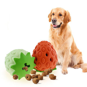 Pet Toy Chew Resistant Strawberry Leak Food Ball