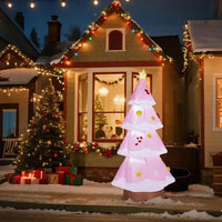 7.2FT Lighted Christmas Inflatable Decoration, Inflatable Pink Christmas Tree, Funny Blow Up Yard Decorations With Built-in LED Lights For Holiday Party Front Yard Lawn Garden Decor