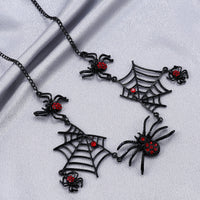 Halloween Spider And Spider Web Necklace Personality Clavicle Necklace Fashion Jewelry Accessories
