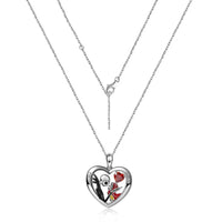 Halloween Heart-shaped Skull Necklace With Rhinestones Couple Love Clavicle Necklace Men And Women Jewelry Accessories
