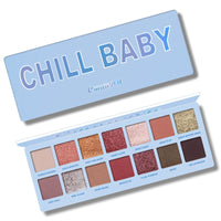 Chill Baby 14-Color Matte And Metallic Waterproof Glitter Eyeshadow Palette
