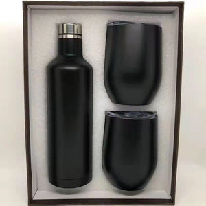 304 Stainless Steel 500ml Insulated Wine Bottle Wine Cup Gift Box Set