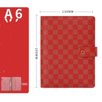 Loose-leaf Book High-grade Leather Cover Checkered Notebook Book
