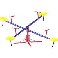4 Seat Kids Seesaw Spinning Teeter Totter With 360  Rotation, Outdoor Playground Equipment, 88 Lbs, For 3-8 Years Old, Multicolor