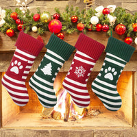 Christmas Knitted Stripe Stockings
