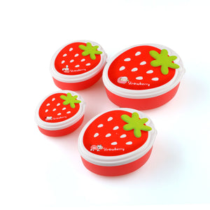 Cartoon Strawberry Food Storage Containers (4 Pcs)