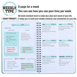 Simple Un-dated Weekly Planner Notebook