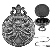 Steampunk Cyclops Octopus Pocket Watch Dice Set DND Game 7-Piece Set Dice Storage Box Retro Alloy Dice Full Set Portable Decorative Gift