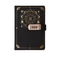 Password Book Diary With Lock Fingerprint Simple Literary Retro Constellation Notebook
